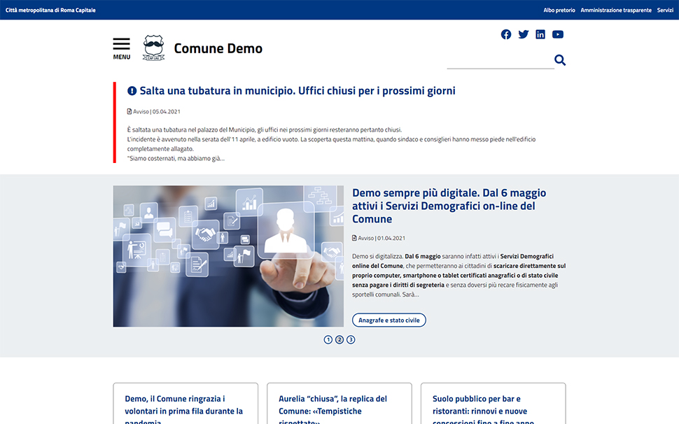 La nuova homepage